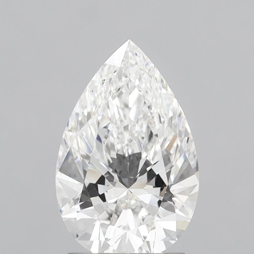 2.10 Carat Pear Shaped, Ideal Cut, E Color, VVS1 Clarity, IGI Certified Lab Grown Diamond