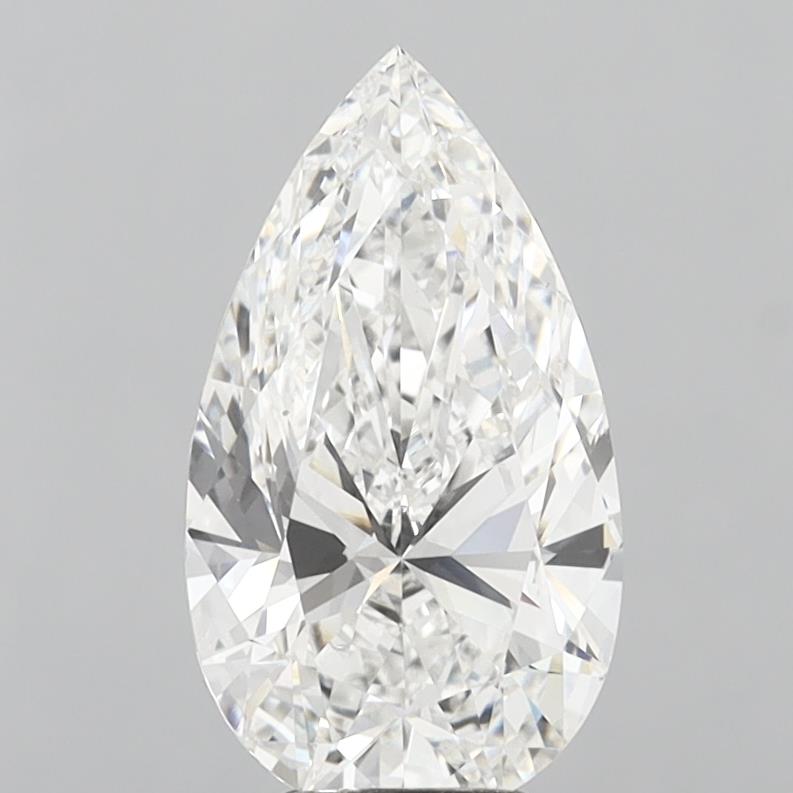 5.00 Carat Pear Shaped, Ideal Cut, E Color, VVS2 Clarity, IGI Certified Lab Grown Diamond