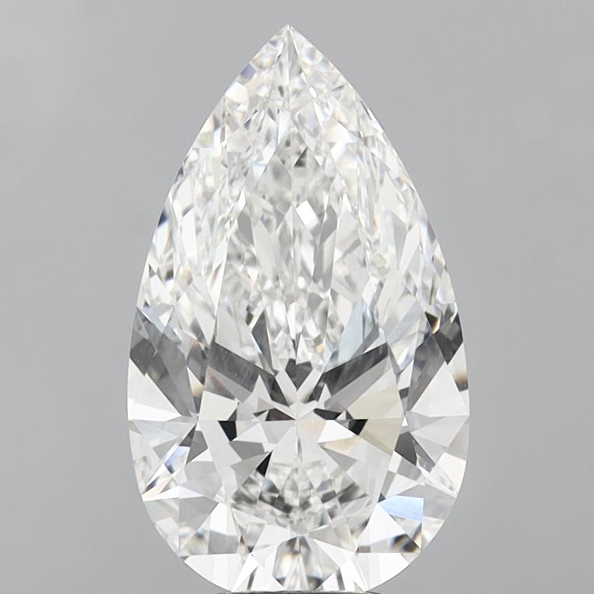 6.10 Carat Pear Shaped, Ideal Cut, F Color, VVS2 Clarity, IGI Certified Lab Grown Diamond