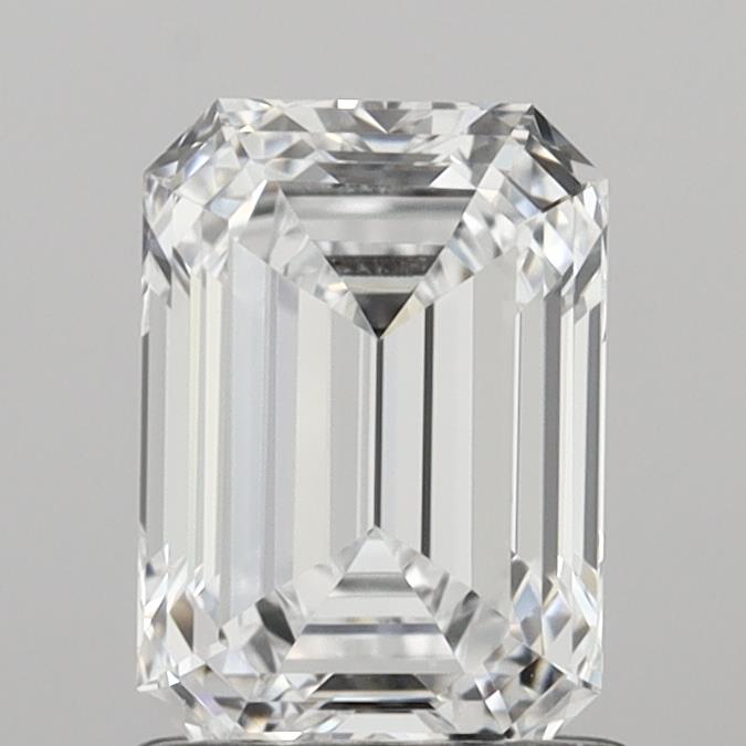 1.50 Carat Emerald Shaped, Very Good Cut, D Color, VVS1 Clarity, IGI Certified Lab Grown Diamond