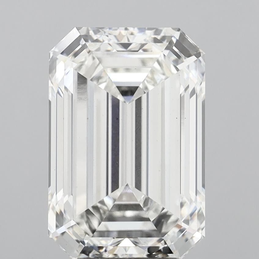 6.08 Carat Emerald Shaped, Excellent Cut, F Color, VS1 Clarity, IGI Certified Lab Grown Diamond
