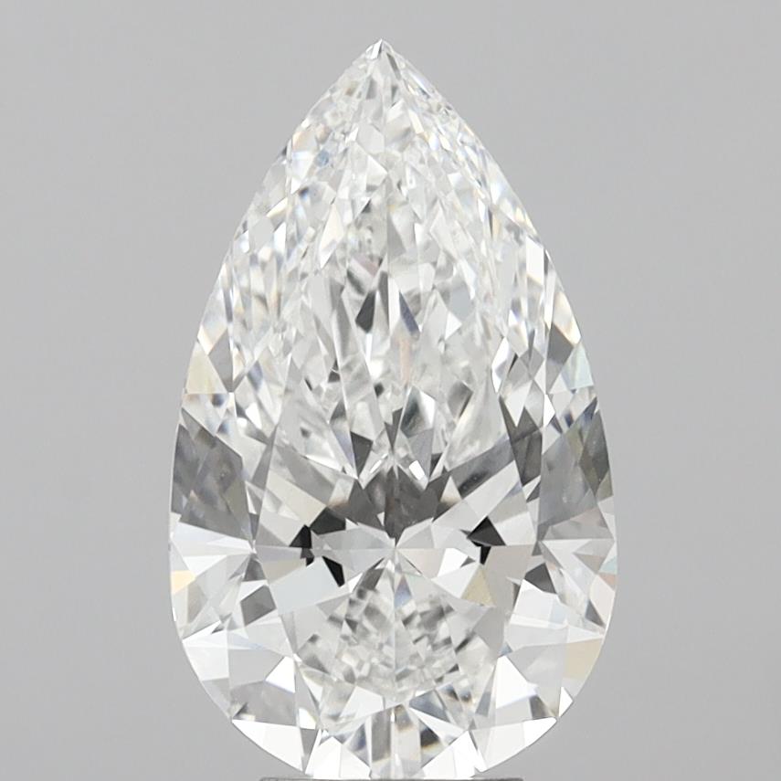 6.10 Carat Pear Shaped, Ideal Cut, F Color, VVS2 Clarity, IGI Certified Lab Grown Diamond