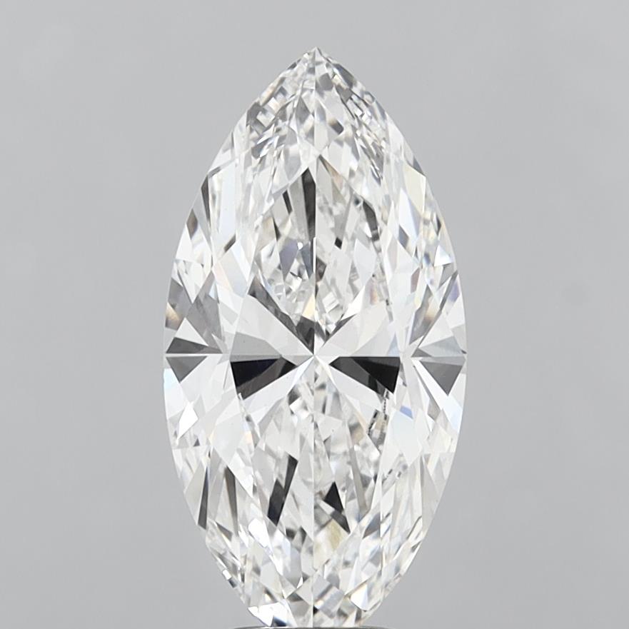 5.10 Carat Marquise Shaped, Ideal Cut, F Color, VVS2 Clarity, IGI Certified Lab Grown Diamond