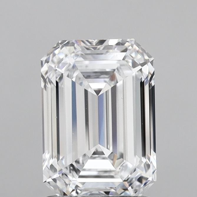 2.07 Carat Emerald Shaped, Ideal Cut, F Color, VVS2 Clarity, IGI Certified Lab Grown Diamond
