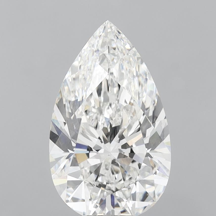 6.45 Carat Pear Shaped, Excellent Cut, E Color, VVS2 Clarity, IGI Certified Lab Grown Diamond
