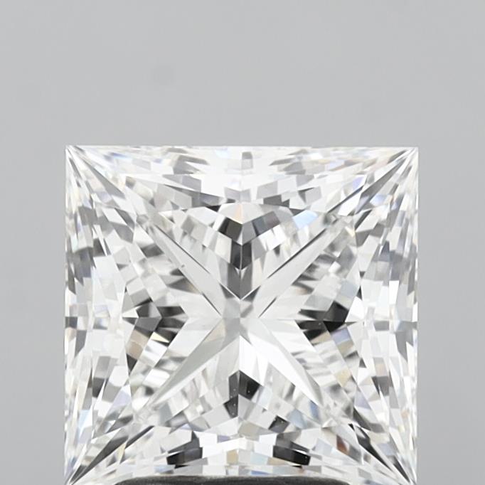 3.09 Carat Princess Shaped, Ideal Cut, E Color, VVS2 Clarity, IGI Certified Lab Grown Diamond