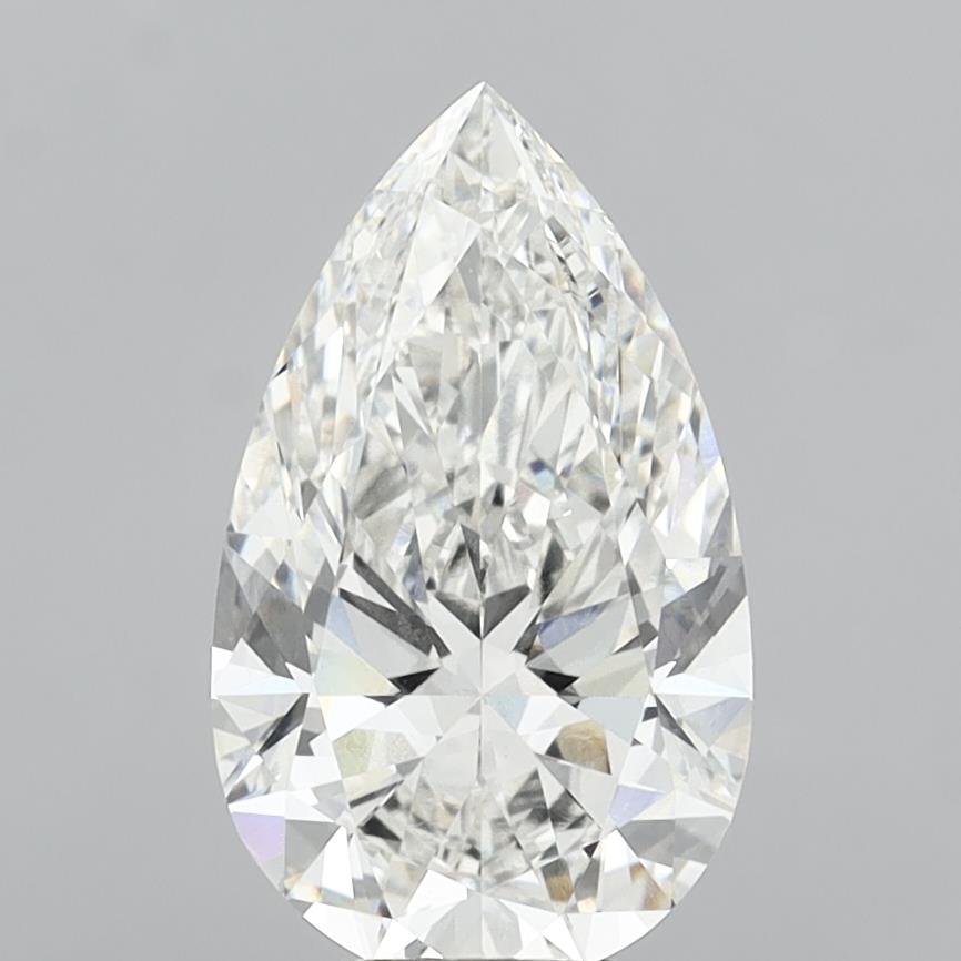 6.01 Carat Pear Shaped, Ideal Cut, F Color, VVS2 Clarity, IGI Certified Lab Grown Diamond