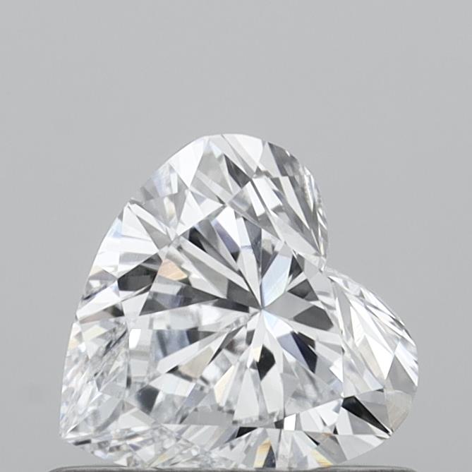 0.54 Carat Heart Shaped, Very Good Cut, D Color, VVS2 Clarity, IGI Certified Lab Grown Diamond