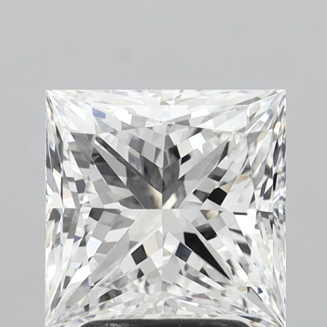 3.07 Carat Princess Shaped, Excellent Cut, E Color, VVS2 Clarity, IGI Certified Lab Grown Diamond