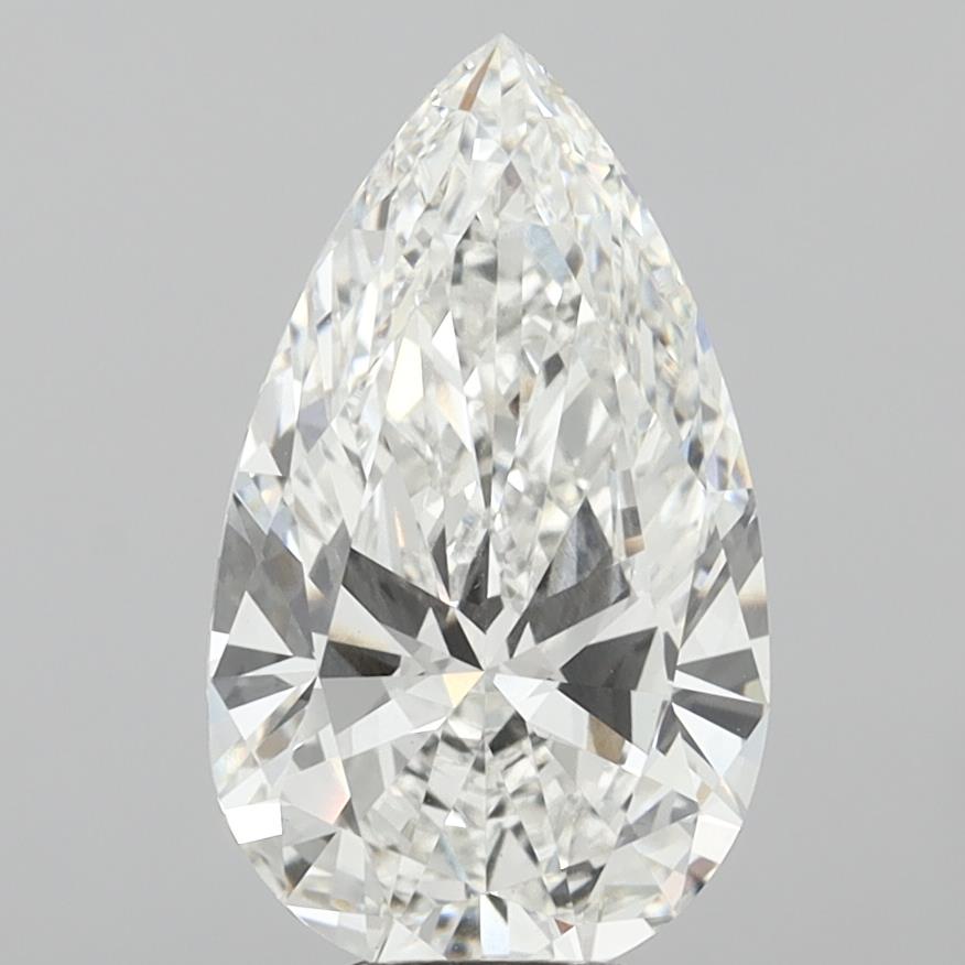 7.09 Carat Pear Shaped, Ideal Cut, F Color, VVS2 Clarity, IGI Certified Lab Grown Diamond