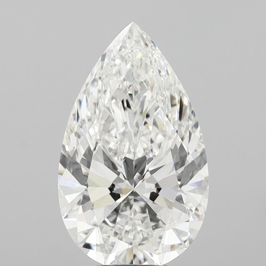 6.02 Carat Pear Shaped, Ideal Cut, E Color, VVS2 Clarity, IGI Certified Lab Grown Diamond