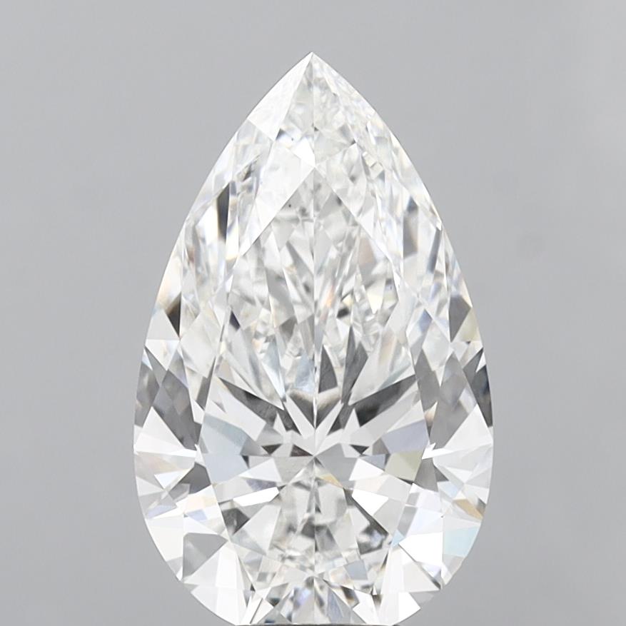 6.60 Carat Pear Shaped, Excellent Cut, F Color, VS1 Clarity, IGI Certified Lab Grown Diamond