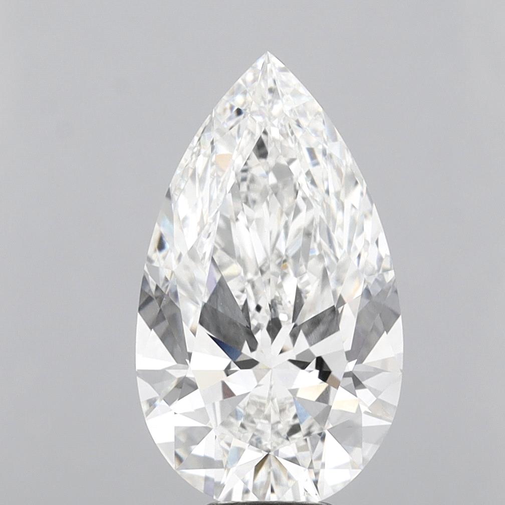 8.06 Carat Pear Shaped, Ideal Cut, F Color, VVS2 Clarity, IGI Certified Lab Grown Diamond