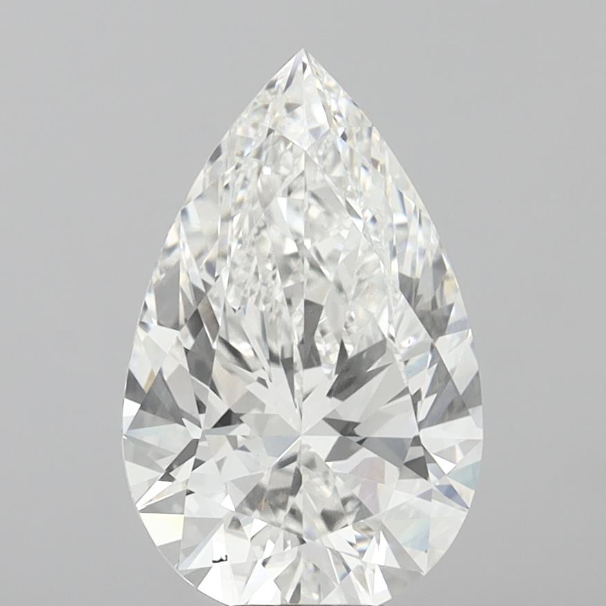 7.06 Carat Pear Shaped, Ideal Cut, E Color, VVS2 Clarity, IGI Certified Lab Grown Diamond