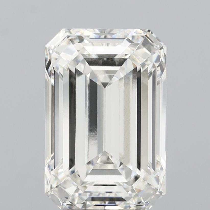 7.09 Carat Emerald Shaped, Ideal Cut, G Color, VVS2 Clarity, IGI Certified Lab Grown Diamond