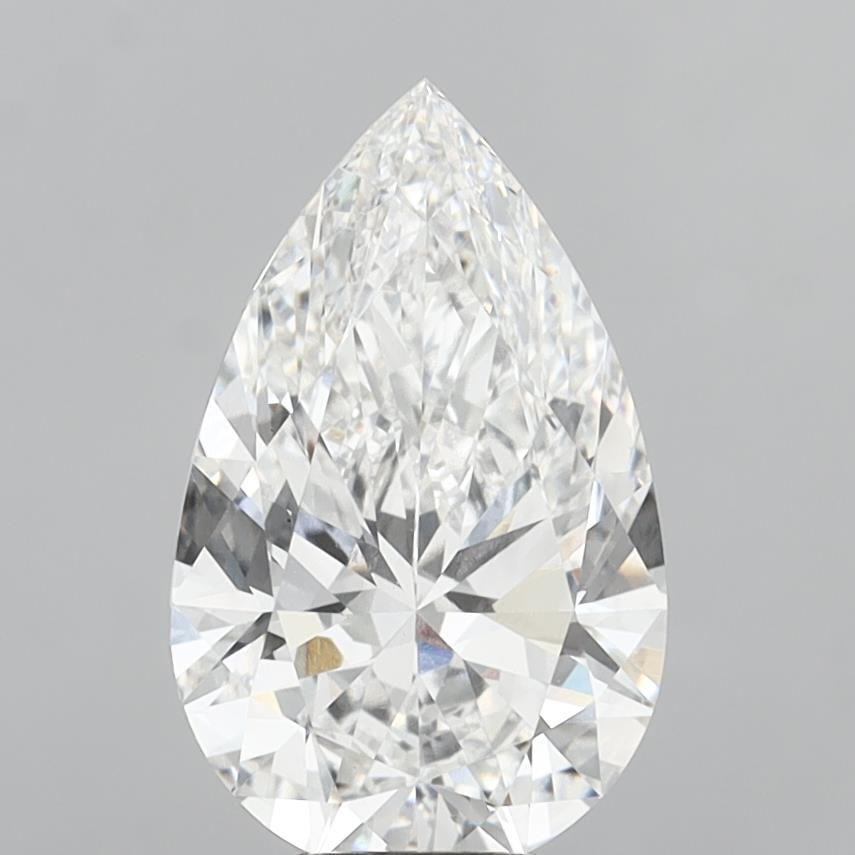6.04 Carat Pear Shaped, Ideal Cut, E Color, VVS2 Clarity, IGI Certified Lab Grown Diamond