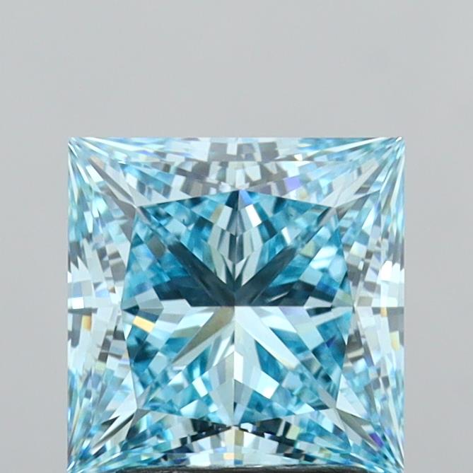 2.82 Carat Princess Shaped, Ideal Cut, VS1 Clarity, IGI Certified Lab Grown Diamond