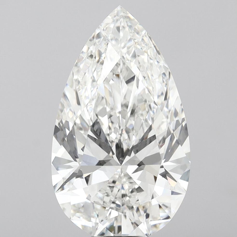 10.06 Carat Pear Shaped, Ideal Cut, F Color, VVS2 Clarity, IGI Certified Lab Grown Diamond