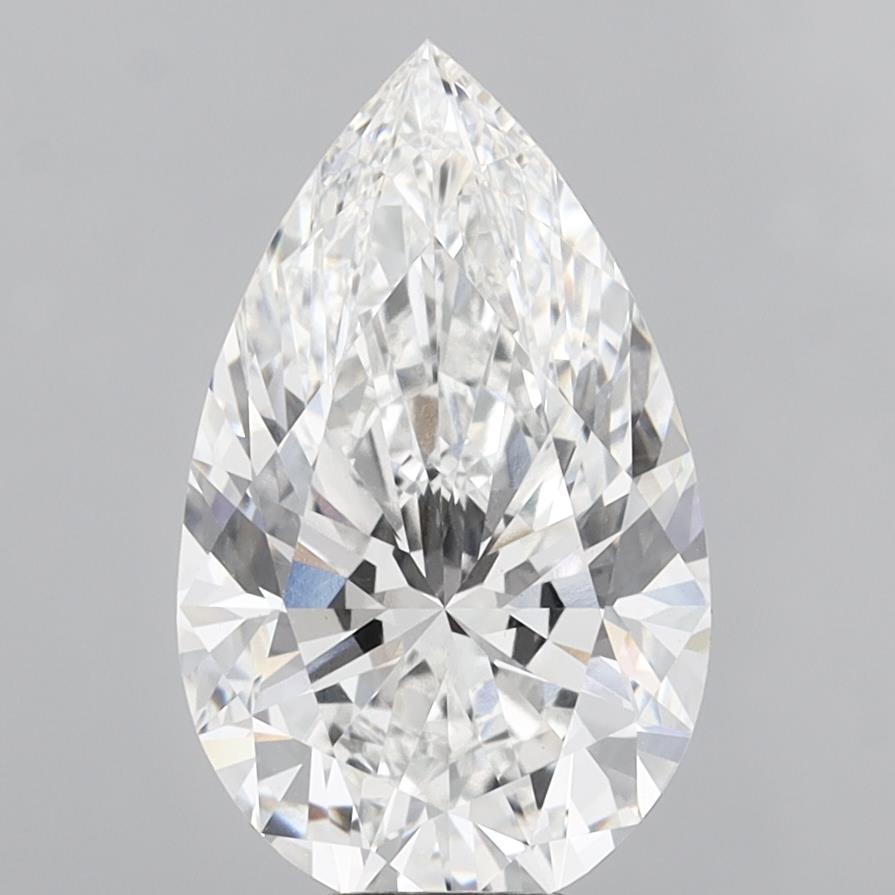 8.06 Carat Pear Shaped, Ideal Cut, E Color, VVS2 Clarity, IGI Certified Lab Grown Diamond