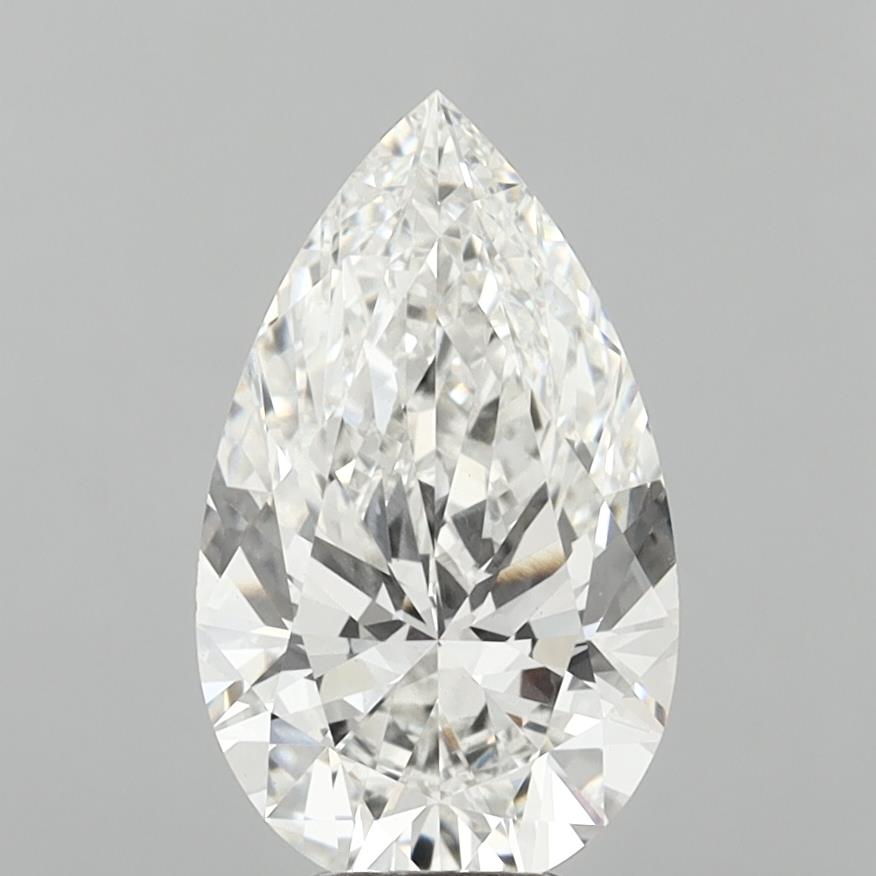 6.02 Carat Pear Shaped, Ideal Cut, F Color, VVS2 Clarity, IGI Certified Lab Grown Diamond