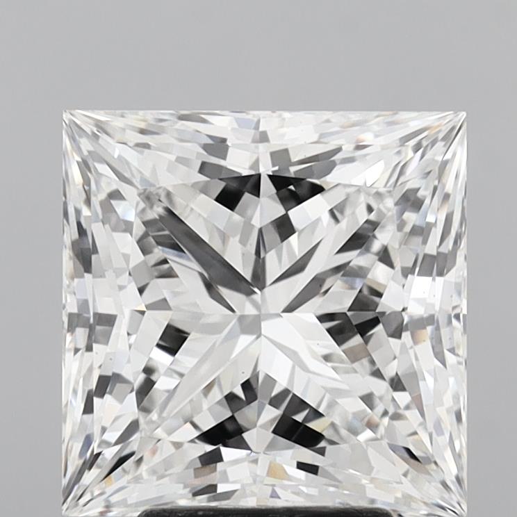 5.01 Carat Princess Shaped, Ideal Cut, F Color, VVS2 Clarity, IGI Certified Lab Grown Diamond