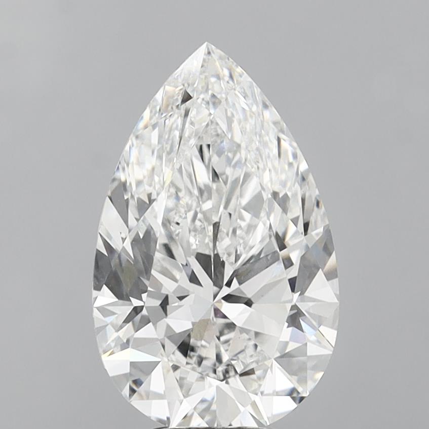6.08 Carat Pear Shaped, Ideal Cut, E Color, VVS2 Clarity, IGI Certified Lab Grown Diamond