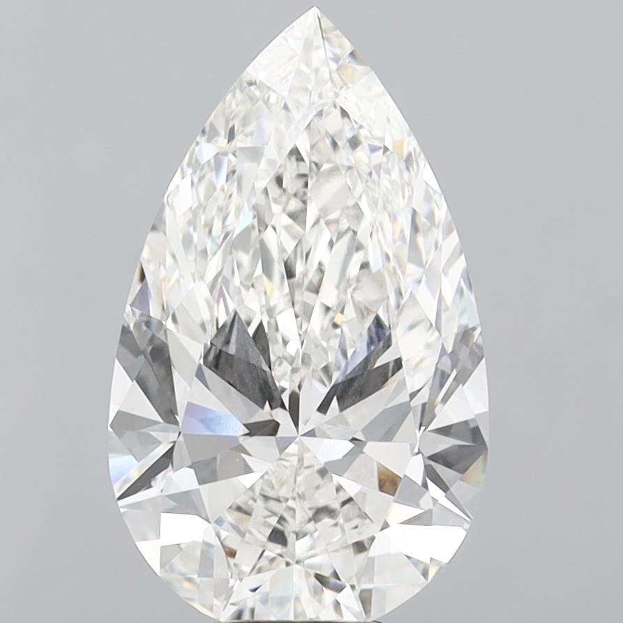 8.09 Carat Pear Shaped, Ideal Cut, F Color, VVS2 Clarity, IGI Certified Lab Grown Diamond