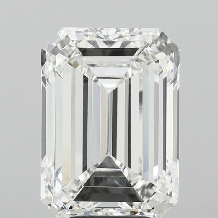 6.51 Carat Emerald Shaped, Ideal Cut, F Color, VVS2 Clarity, IGI Certified Lab Grown Diamond