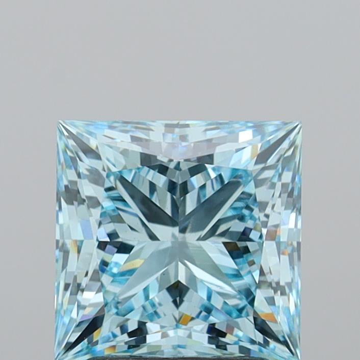 2.84 Carat Princess Shaped, Ideal Cut, VVS2 Clarity, IGI Certified Lab Grown Diamond