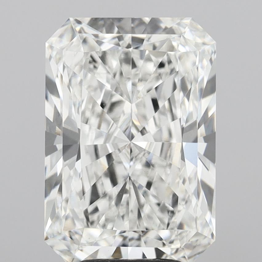 5.00 Carat Radiant Shaped, Ideal Cut, F Color, VVS2 Clarity, IGI Certified Lab Grown Diamond