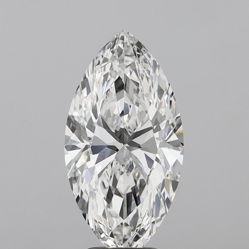 4.01 Carat Marquise Shaped, Ideal Cut, F Color, VVS2 Clarity, IGI Certified Lab Grown Diamond