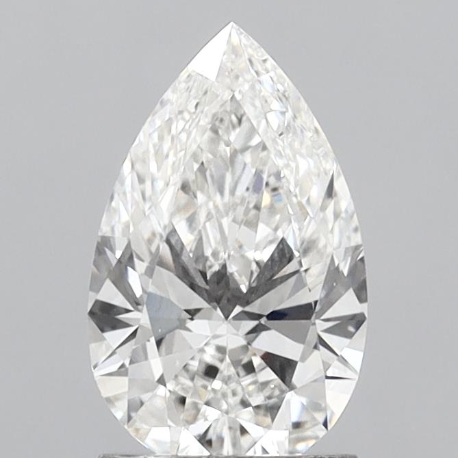 1.47 Carat Pear Shaped, Ideal Cut, F Color, VVS2 Clarity, IGI Certified Lab Grown Diamond