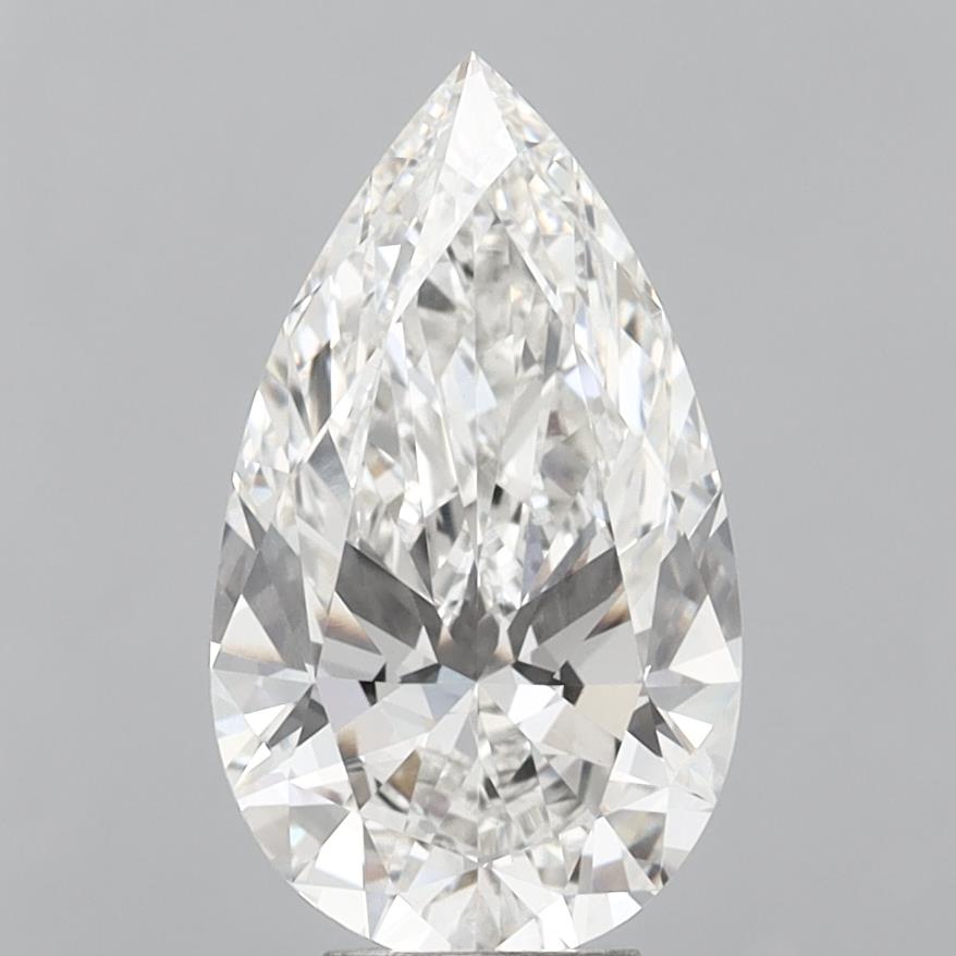 6.06 Carat Pear Shaped, Ideal Cut, G Color, VVS2 Clarity, IGI Certified Lab Grown Diamond