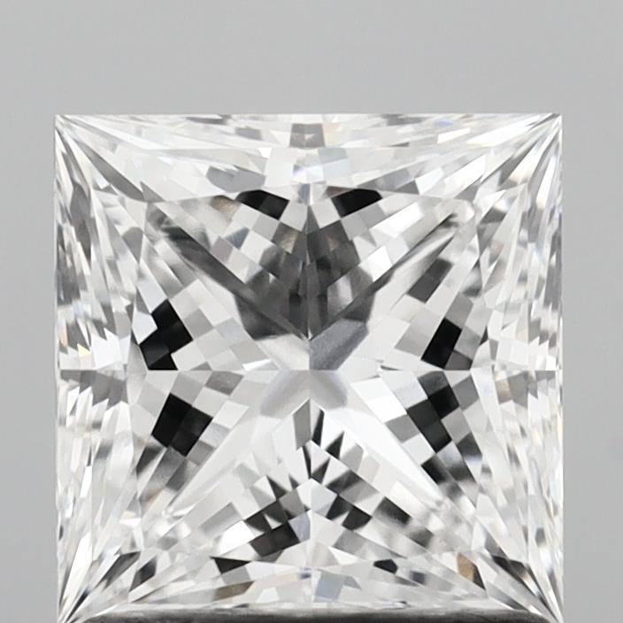 1.54 Carat Princess Shaped, Ideal Cut, D Color, VVS2 Clarity, IGI Certified Lab Grown Diamond