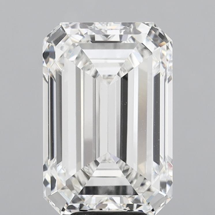 8.06 Carat Emerald Shaped, Ideal Cut, F Color, VVS2 Clarity, IGI Certified Lab Grown Diamond