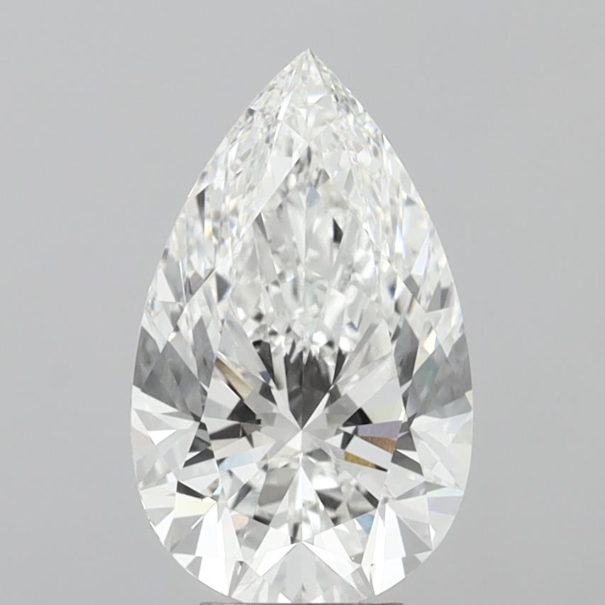 6.09 Carat Pear Shaped, Ideal Cut, F Color, VVS2 Clarity, IGI Certified Lab Grown Diamond