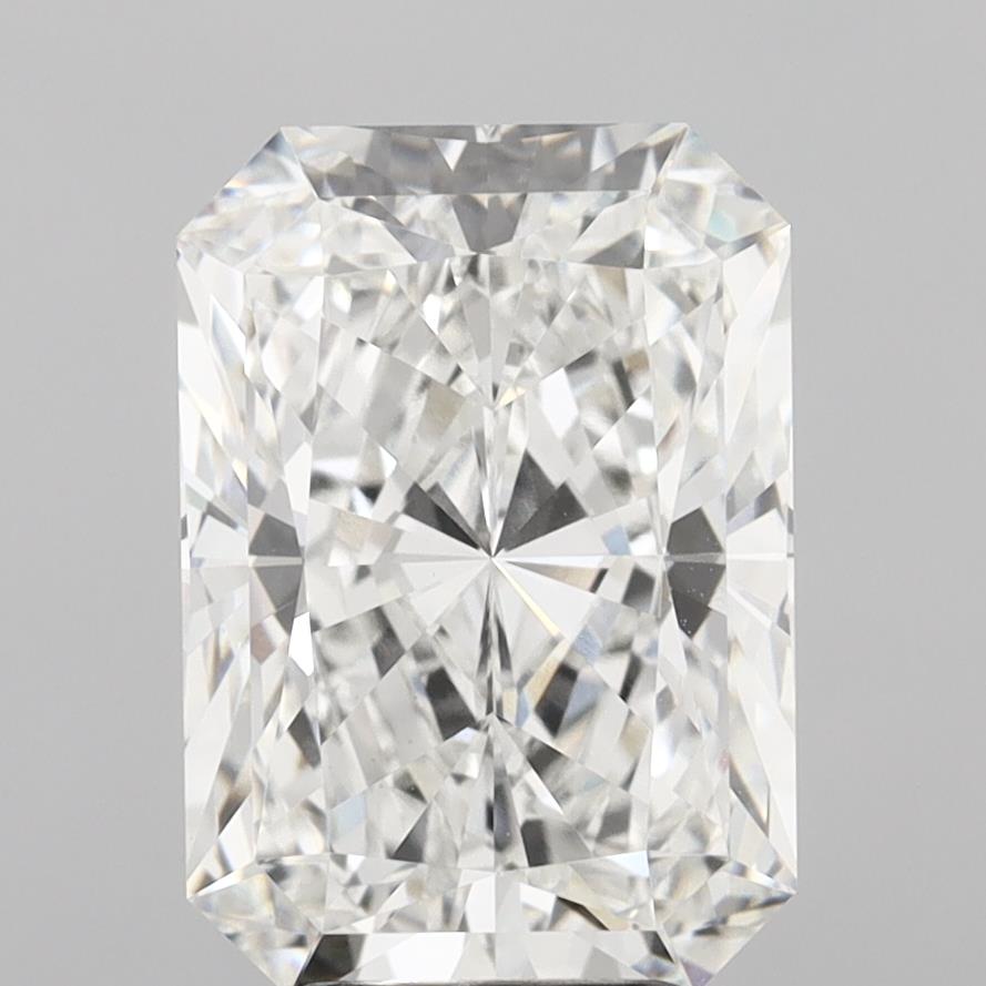 6.09 Carat Radiant Shaped, Ideal Cut, F Color, VVS2 Clarity, IGI Certified Lab Grown Diamond