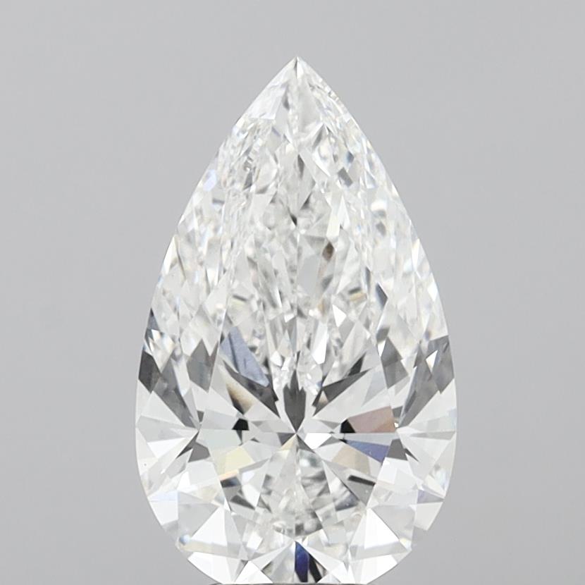 5.04 Carat Pear Shaped, Ideal Cut, E Color, VVS2 Clarity, IGI Certified Lab Grown Diamond