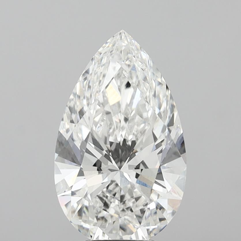 5.10 Carat Pear Shaped, Ideal Cut, F Color, VVS2 Clarity, IGI Certified Lab Grown Diamond