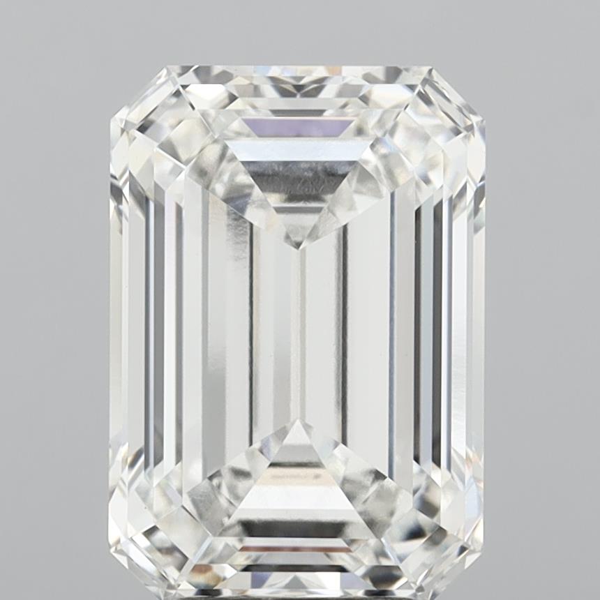 6.08 Carat Emerald Shaped, Ideal Cut, F Color, VVS2 Clarity, IGI Certified Lab Grown Diamond