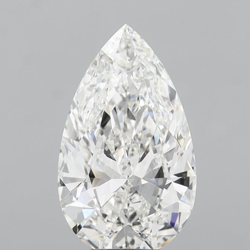 5.04 Carat Pear Shaped, Excellent Cut, F Color, VS1 Clarity, IGI Certified Lab Grown Diamond