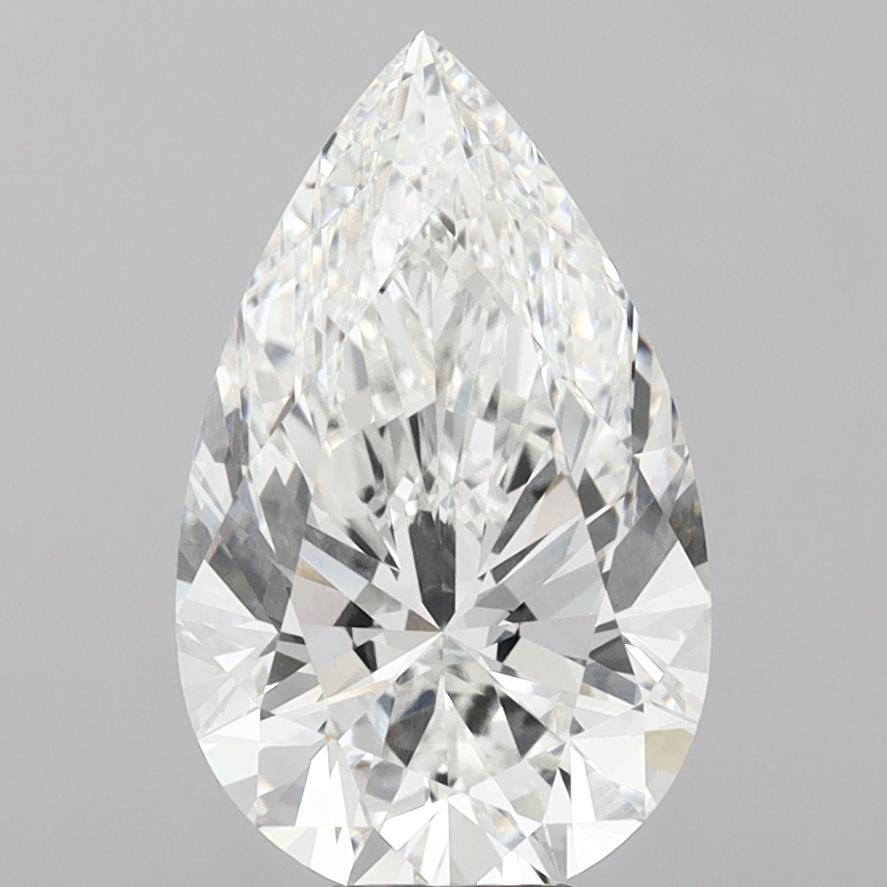 8.10 Carat Pear Shaped, Ideal Cut, F Color, VVS2 Clarity, IGI Certified Lab Grown Diamond