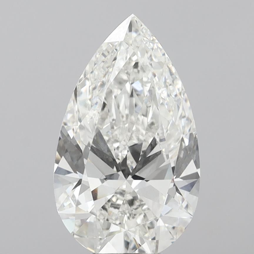 6.59 Carat Pear Shaped, Ideal Cut, F Color, VVS2 Clarity, IGI Certified Lab Grown Diamond