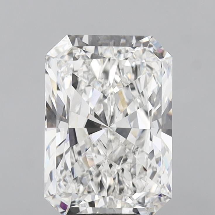 6.02 Carat Radiant Shaped, Ideal Cut, F Color, VVS2 Clarity, IGI Certified Lab Grown Diamond