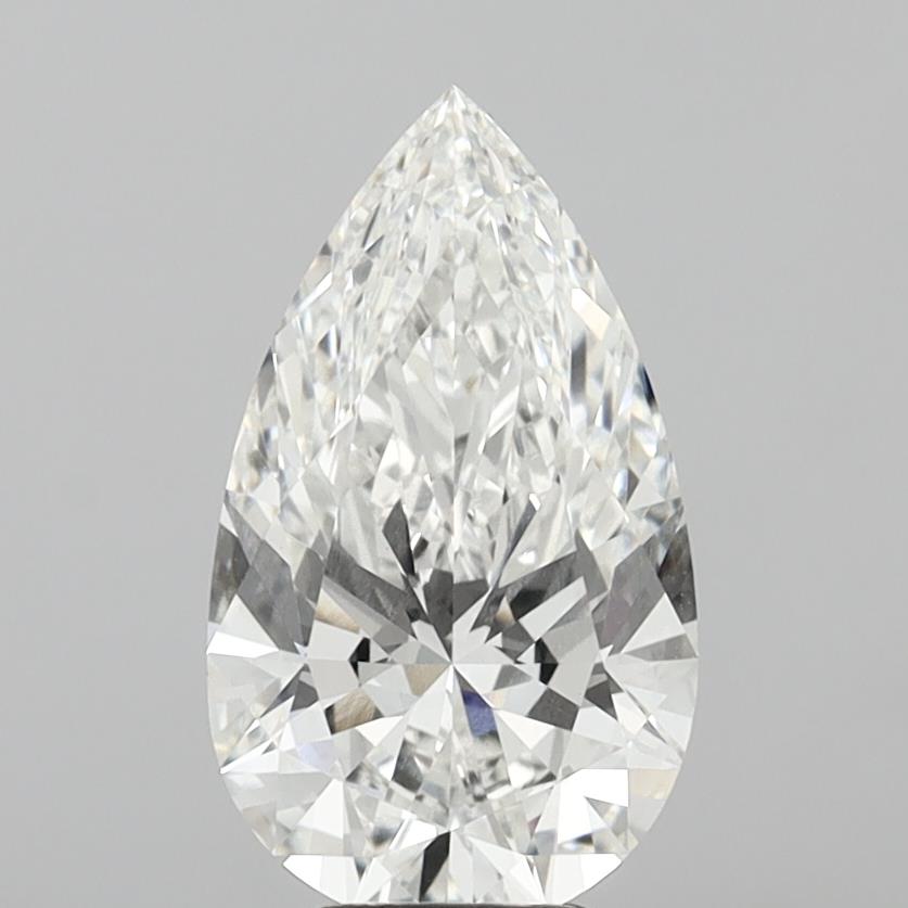 5.08 Carat Pear Shaped, Ideal Cut, F Color, VVS2 Clarity, IGI Certified Lab Grown Diamond