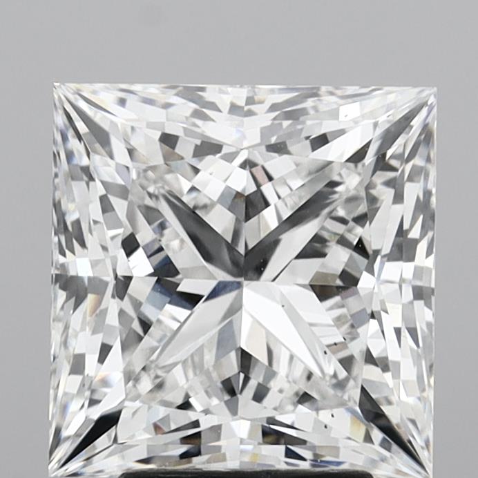 4.65 Carat Princess Shaped, Ideal Cut, E Color, VS2 Clarity, IGI Certified Lab Grown Diamond