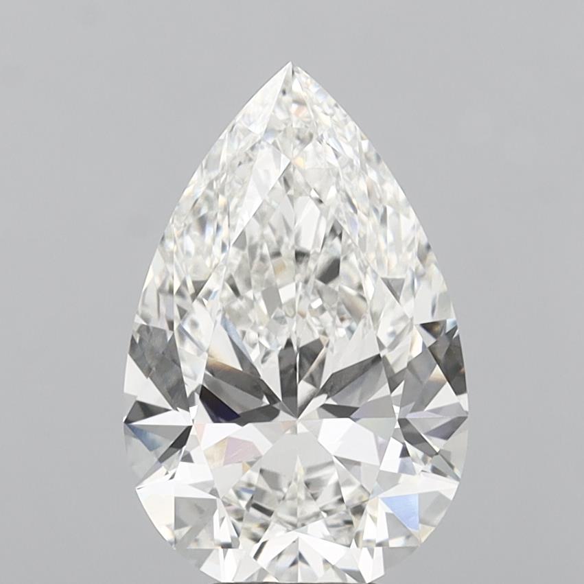 6.09 Carat Pear Shaped, Ideal Cut, F Color, VVS2 Clarity, IGI Certified Lab Grown Diamond