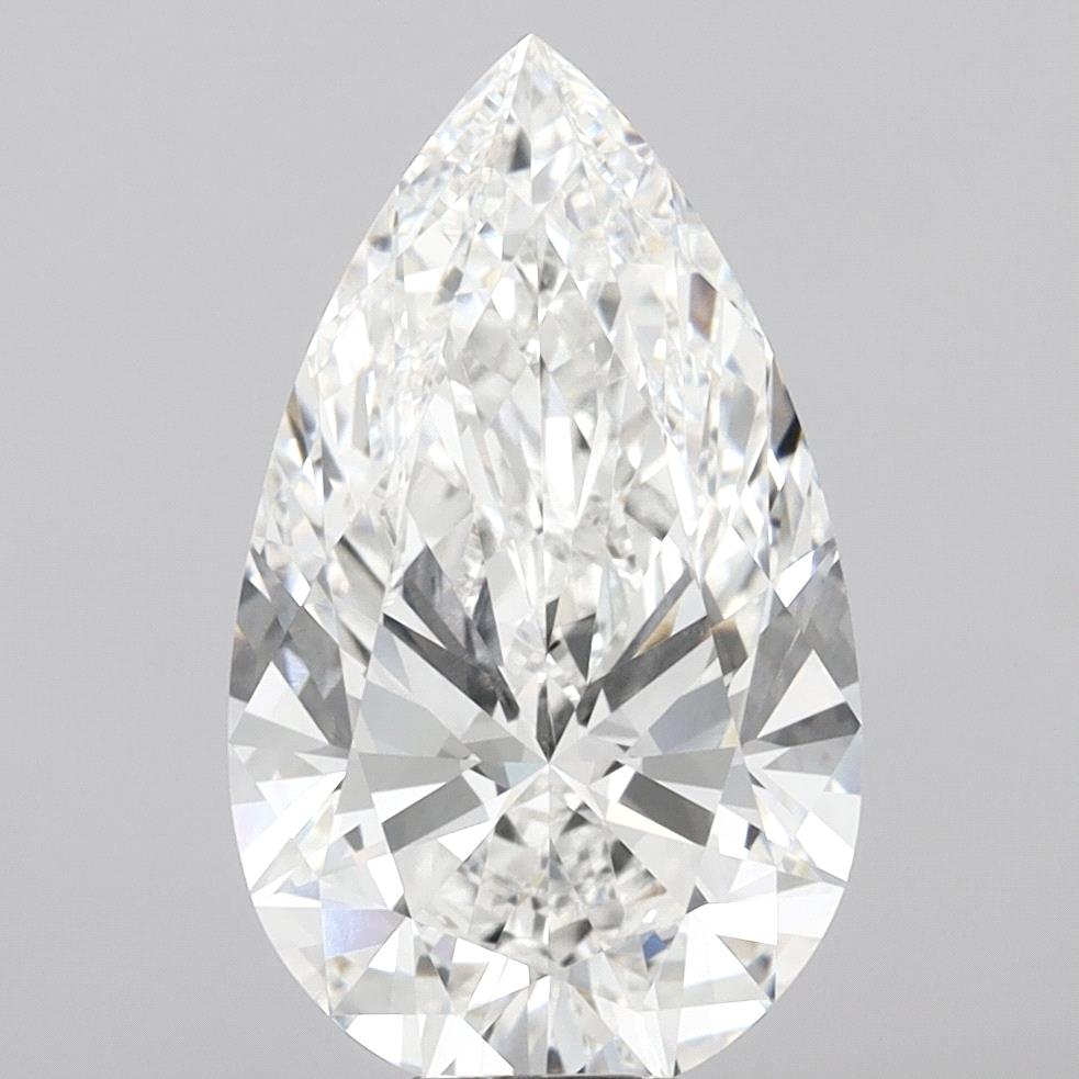 10.08 Carat Pear Shaped, Ideal Cut, F Color, VVS2 Clarity, IGI Certified Lab Grown Diamond