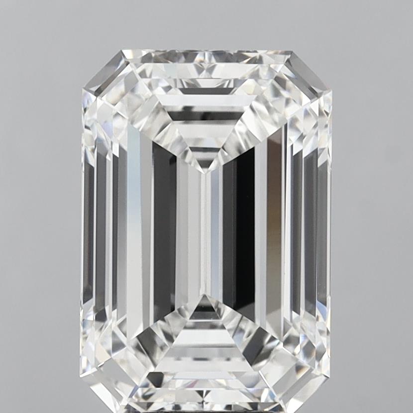10.02 Carat Emerald Shaped, Ideal Cut, F Color, VVS2 Clarity, IGI Certified Lab Grown Diamond