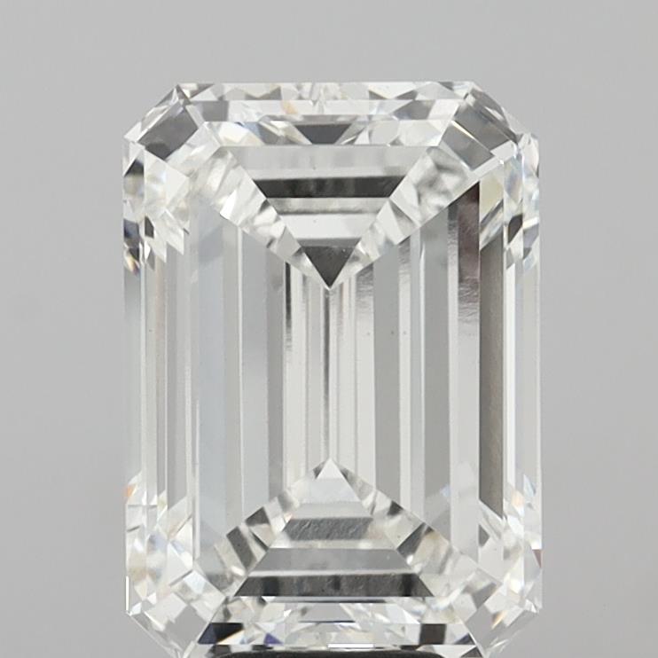 8.09 Carat Emerald Shaped, Ideal Cut, F Color, VS1 Clarity, IGI Certified Lab Grown Diamond